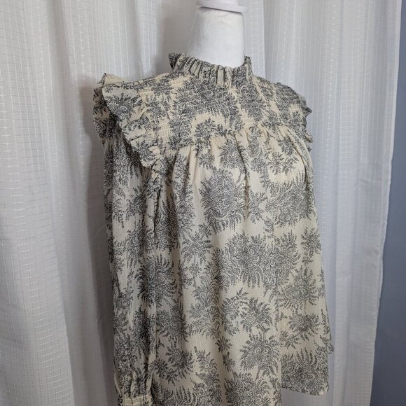 Ann Taylor Black and Cream Blouse - Picture 4 of 8